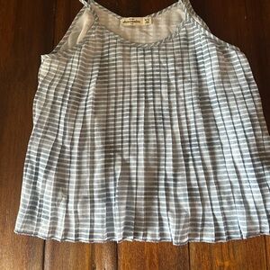 abercrombie kids Blue and White Striped Pleated Tank